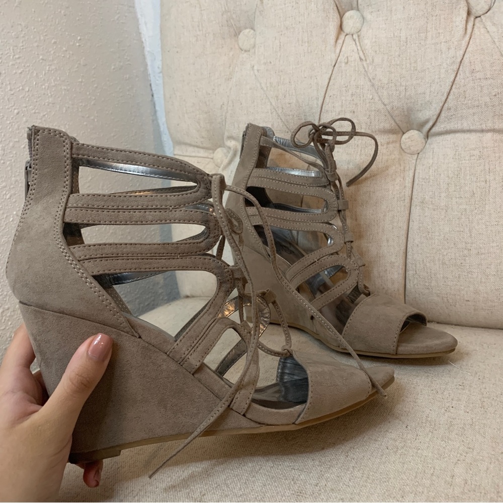Wedge strappy heels! Size 7.5.